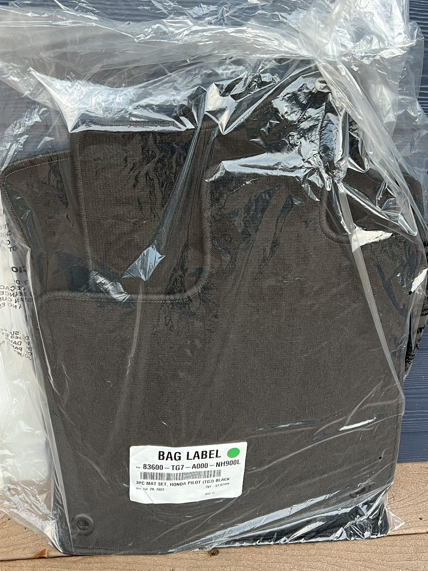 Honda Pilot Floor Mats 3 Pc Black New