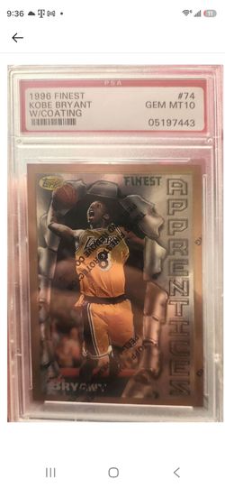1996 Finest basketball w/ coating Kobe Bryant Rookie psa10