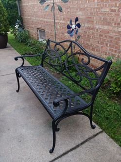 50" Large Heavy Duty Cast Aluminum Outdoor Patio Bench
