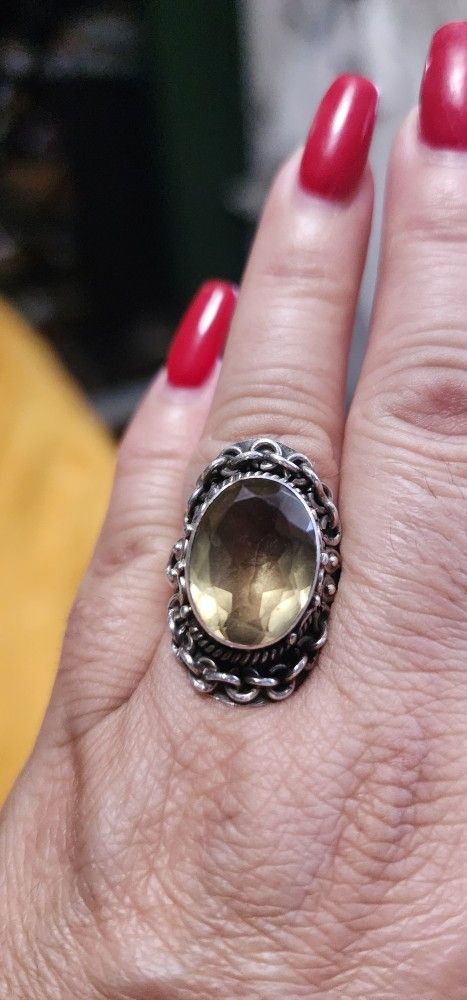 Citrine Ring 925