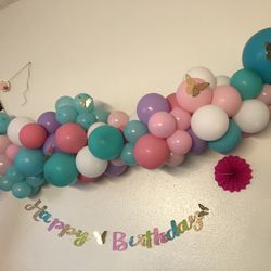 Birthday balloon garland