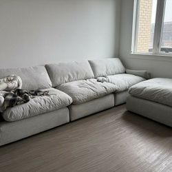 Gray Cloud Dupe Modular Sectional Couch Sofa 