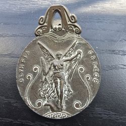 Antique OLYMPIA GREECE PAPER CLIP PAPERWEIGHT Bronze EPMHS Hermes