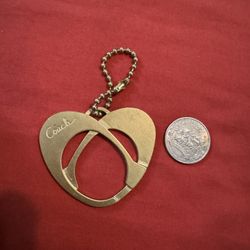 Coach Gold Heart Keychain Bag Charm