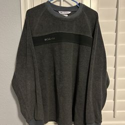 VTG 90s OUTERWEAR COLUMBIA GREY/BLACK LONG-SLEEVE FLEECE SWEATER SIZE L