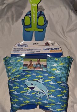 Kids Swim Vest, Arm Floaties And Water Shoes