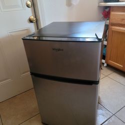 Stainless Steel Mini Fridge With Freezer, Whirlpool, 3.1 Cubic Feet 