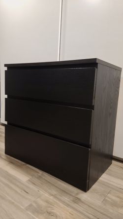 ikea malm 3 drawer dresser black brown MALM chest of 3 drawers, Black-brown– Home Swede Home