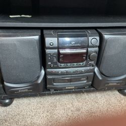 Vintage PIONEER XR-P560F 25 CD Disc Player FM Radio AUX Works Dual Tape Deck Speakers Tested Prior to Listing 
