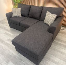 Sectional Couch Chaise Reversible Dark Gray