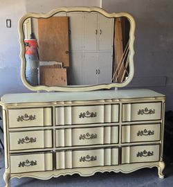 Bassett French Provincial Dresser with Mirror