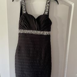 Criss Cross Open Back Bedazzled Dress Worn Once For A Wedding Party