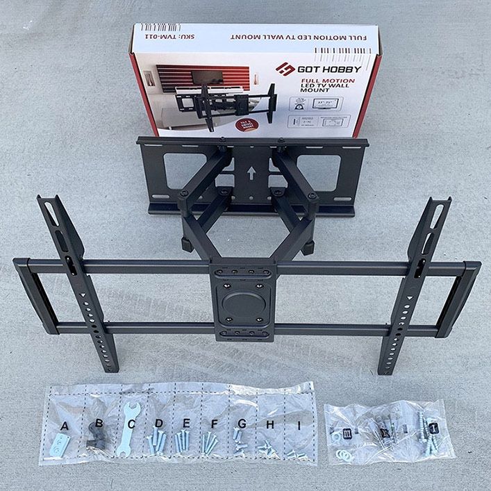 (NEW) $35 Full Motion 37”-75” TV Wall Mount Swivel Tilt VESA 600x400mm, Max Load 110 Lbs 