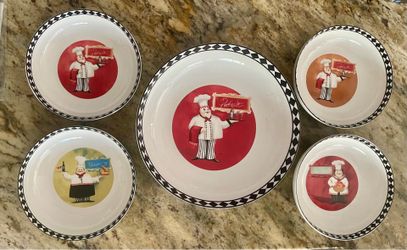 New Gibson Home 5 Piece Pasta Spaghetti Bowl Set