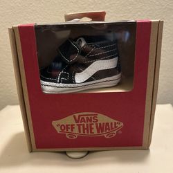 Vans Sk8-Hi Crib Baby Shoes Size 1 Infant Black White New in Box