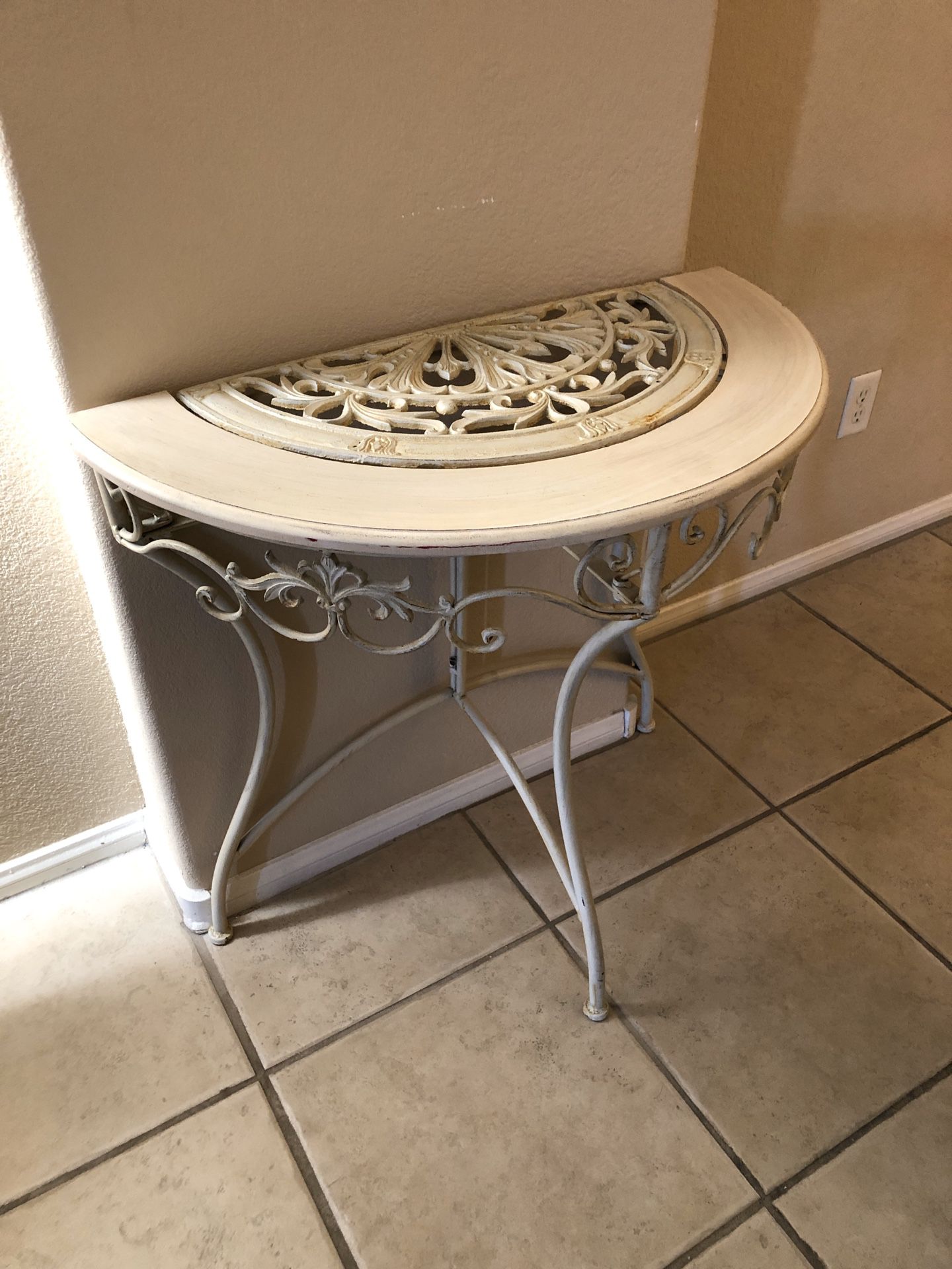 Metal White Accent Table