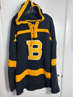 '47 Brand NHL Size 3XL Boston Bruins Pullover Hoodie Sweatshirt Jersey Black