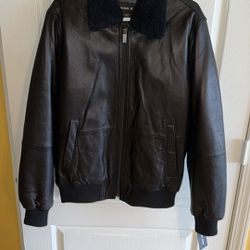 Michael Kors Black Leather Jacket Men’s Medium New with tags