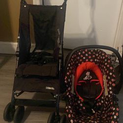 Kolcraft Black Stroller And Minnie Mouse Car Seat