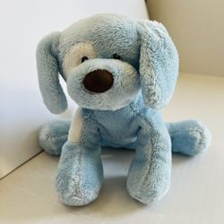 Baby GUND "Spunky" the Blue White Puppy Dog Stuffed Animal Plush Toy 11" 058377