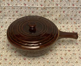 Vintage Mar-Crest Daisy & Dot French handled casserole with lid Colorado Brown