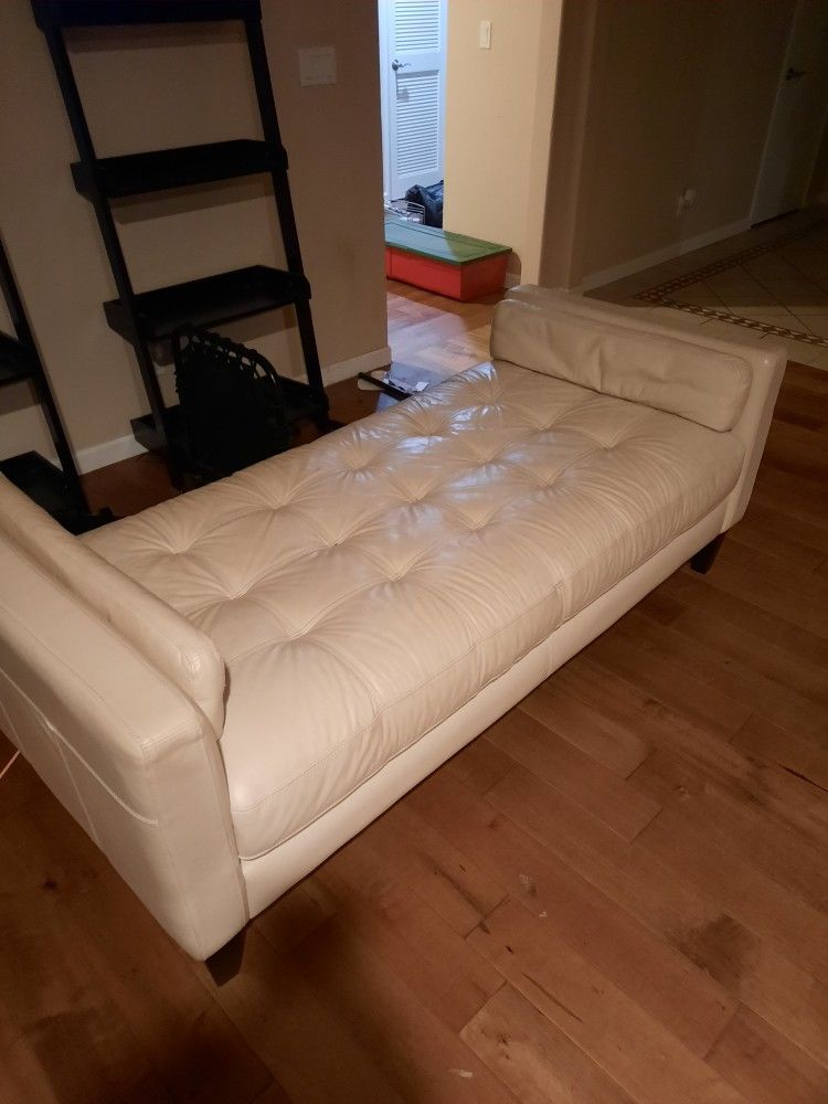 Very Nice Expensive  White Leather Couch