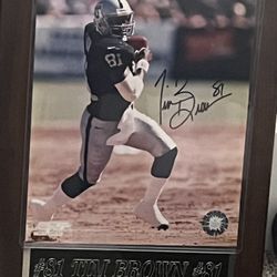 Tim Brown Signed 8x10 Plaque Oakland Raiders 