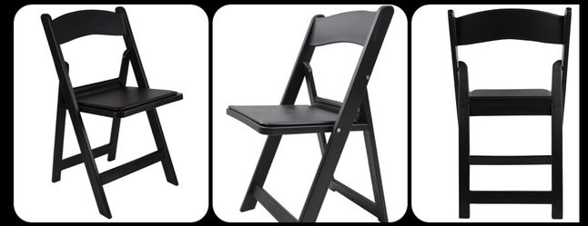 Black folding chairs