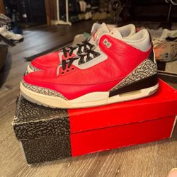Nike Air Jordan 3 Retro Unite 3s Red Cement Sz 12  