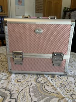 Joligrace Pink Makeup Train Case