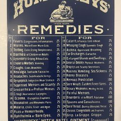 Humphreys Remedies Porcelain Sign