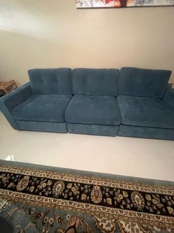 Three seater  blue couch