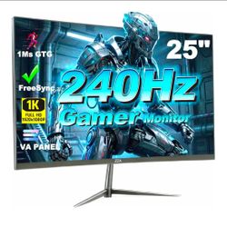 24.5“ 240Hz Gaming Monitor, Curved FHD 1920 x 1080P, Support 120% sRGB, AMD FreeSync, 1MS MPRT