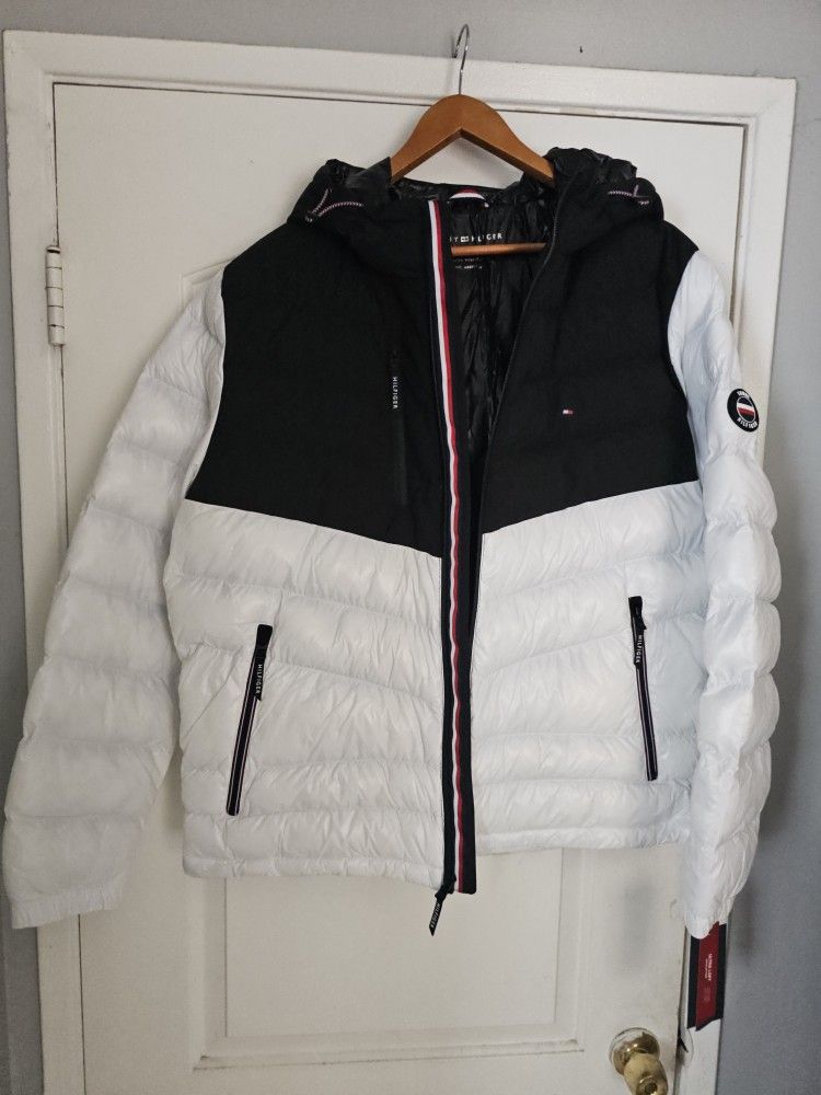 Men's Tommy Hilfiger Jacket XL White Black New