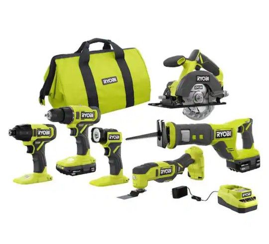 New Without Box. ONE+ 18V Cordless 6-Tool Combo Kit