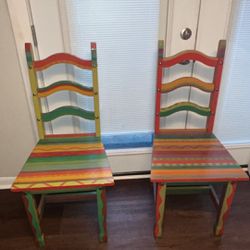 Hand Painted Chairs, End Table & Jewelry Box