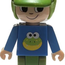 Ryan's World Frog Toad Green Helmet Rider Blue Swivel Pilot 3" Tall toy figure