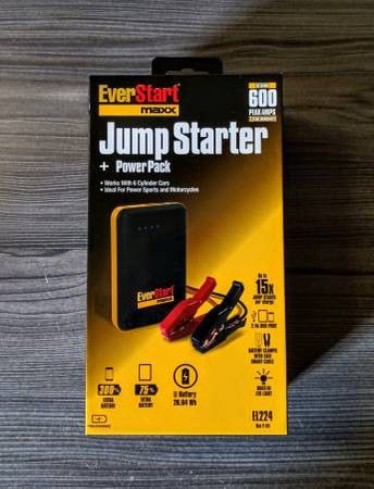 EverStart Maxx 600 AMP Jump Starter + Power Pack (Brand New)