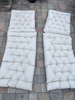 2x beige chaise cushion Located in concord Some stains (easily cleaned ) No rips or tears Measures: 75” long; 24” wide $65 or best offer for the