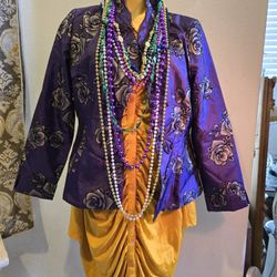 Mardi Gra   Gold Dressmed &purple Jacket&$30