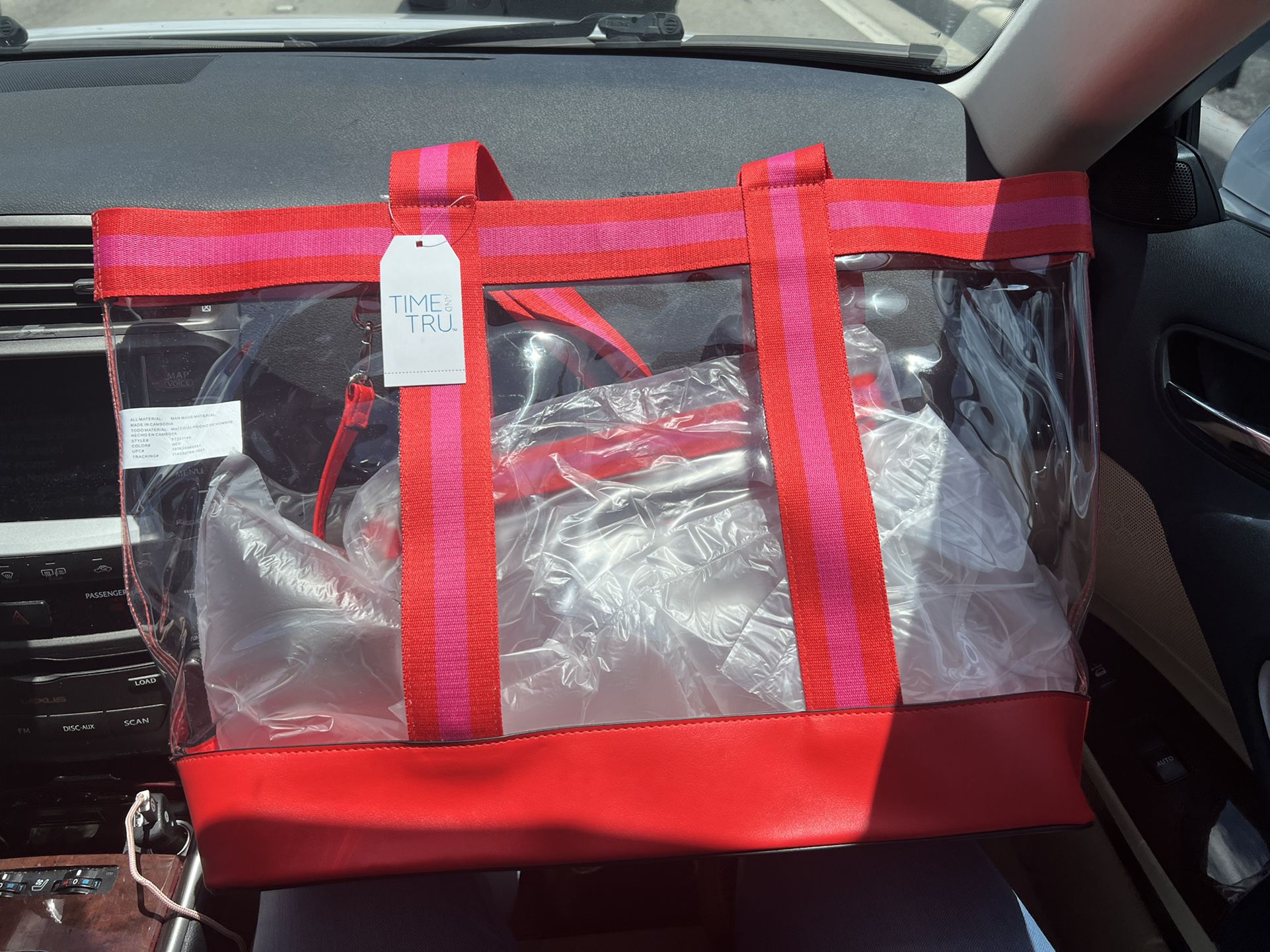 Large Clear Beach Bag With Small Clear Tote Inside