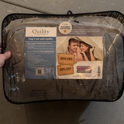 Pink and grey 20lb weighted blanket