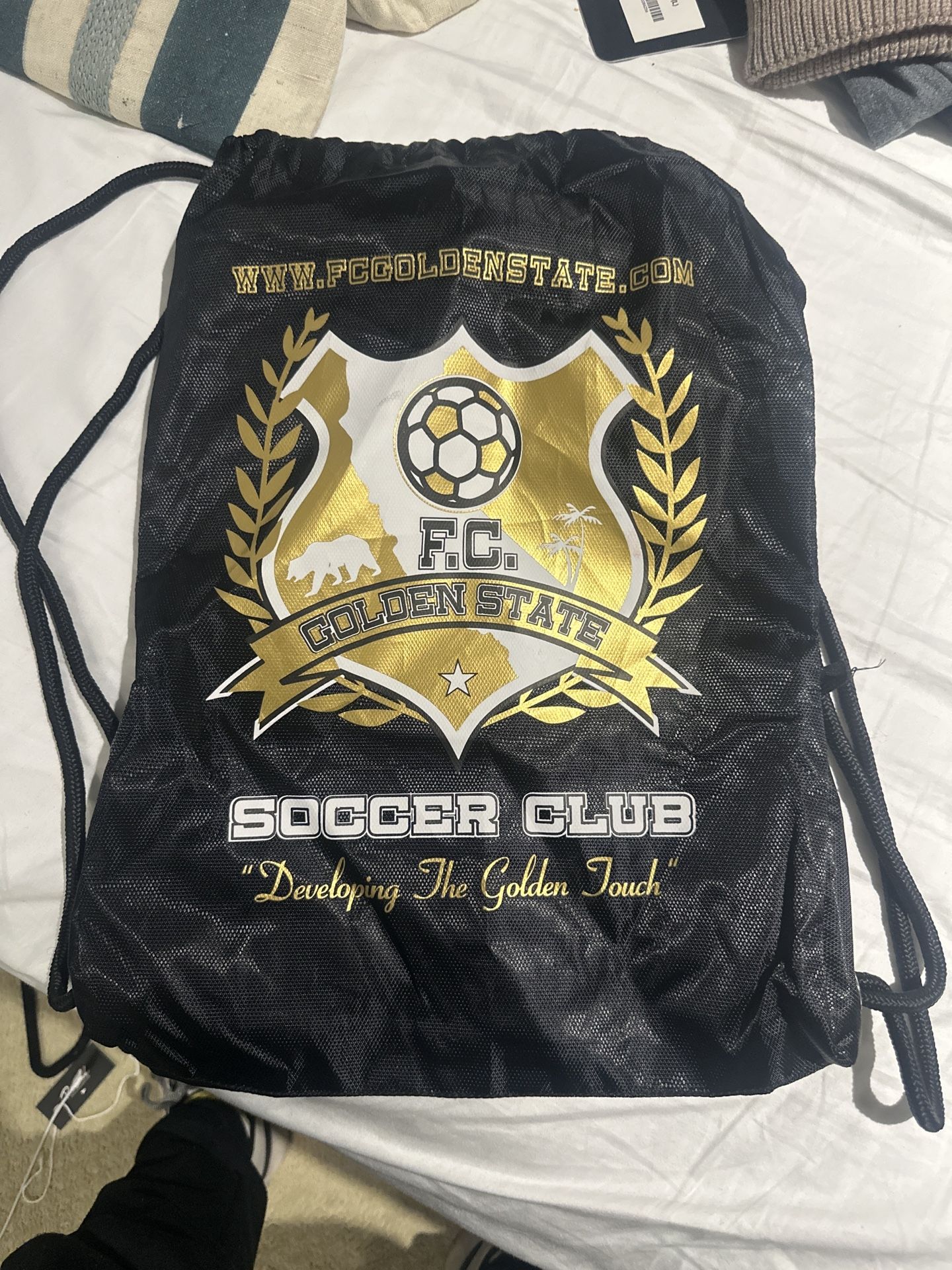 FC Golden State Soccer Drawstring Bag – $5