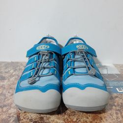 Keen Knotch Hallow Sneakers Shadow/Mykonos Blue Unisex Youth Size 4 No Insoles 