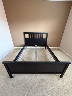 Black Wood Bed Frame with Headboard and Footboard