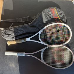 Vintage Tennis Rackets Wilson Pro Staff & Pro Kennex Ceramic w/ Bag – As Is