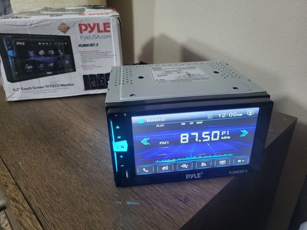 Pyle Double Din DVD Car Stereo Player Bluetooth in-Dash Car Stereo Touch Screen Receiver w/ USB/SD, MP3, CD Player, AM FM Radio, Steering Wheel Featur