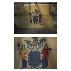 Vintage 8ft X 12ft Cotton State Flag Of New Jersey