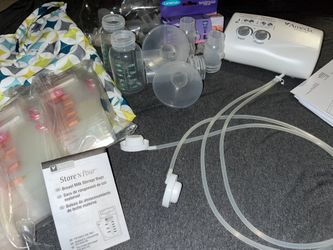 Ameda Double Electric Breast Pump With Storage Bags, Carrying Bag, Cover & Cream