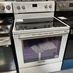 KitchenAid White 30” 5-Element Electric Convection Range